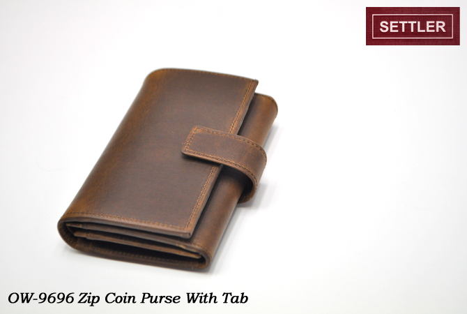 OW9696 Zip Coin Purse With Tab / Brown | SETTLER（セトラー） 通販