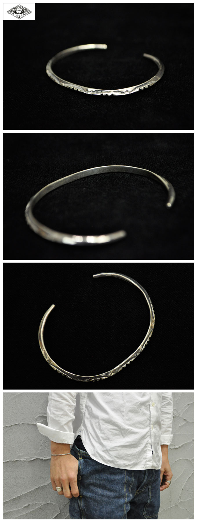 BR-0122 Extra Thin Triangle Bangle(3Point) | LARRY SMITH（ラリー