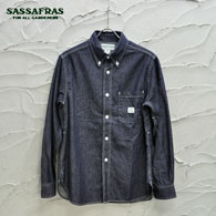 SASSAFRAS Green Tumb Shirt(6.5oz Organic Denim)