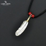 LARRY SMITH EFNL-0010 18k Eagle Head Small Feather