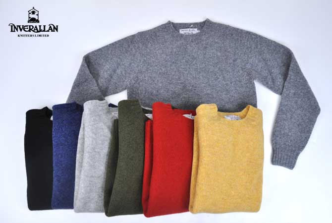 INVERALLAN Crew Neck Saddle Sweater