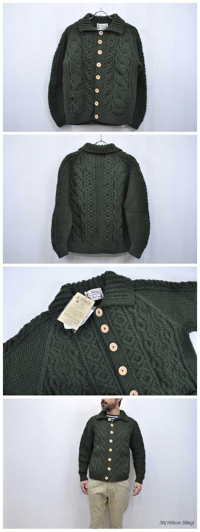 INVERALLAN Lumber Cardigan With Collar/38(B)