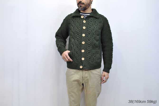 INVERALLAN Lumber Cardigan With Collar/38(B)