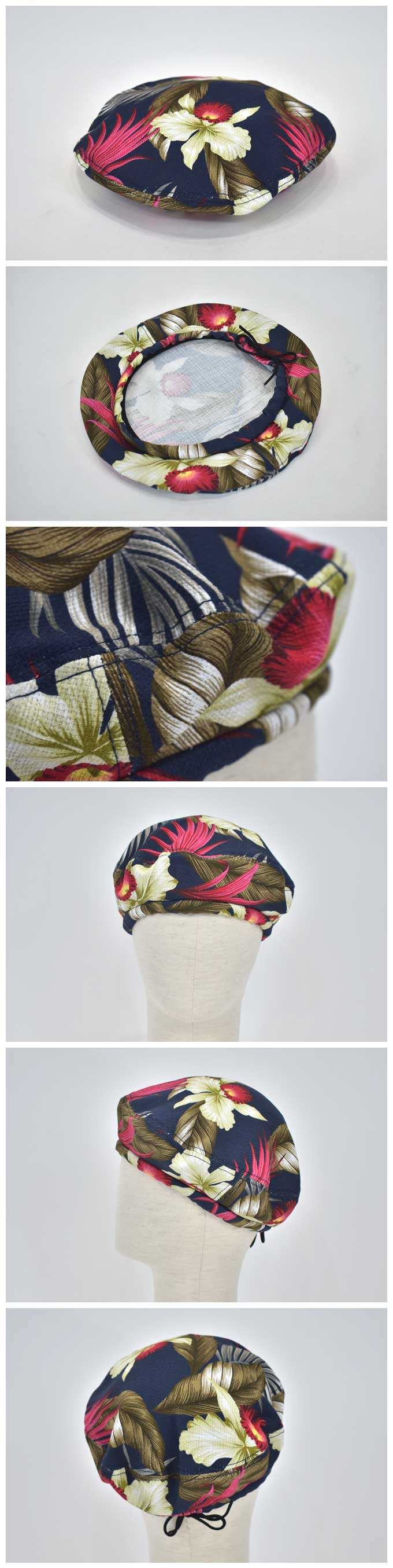 ENGINEERED GARMENTS Beret(Hawaiian Floral Java Cloth)