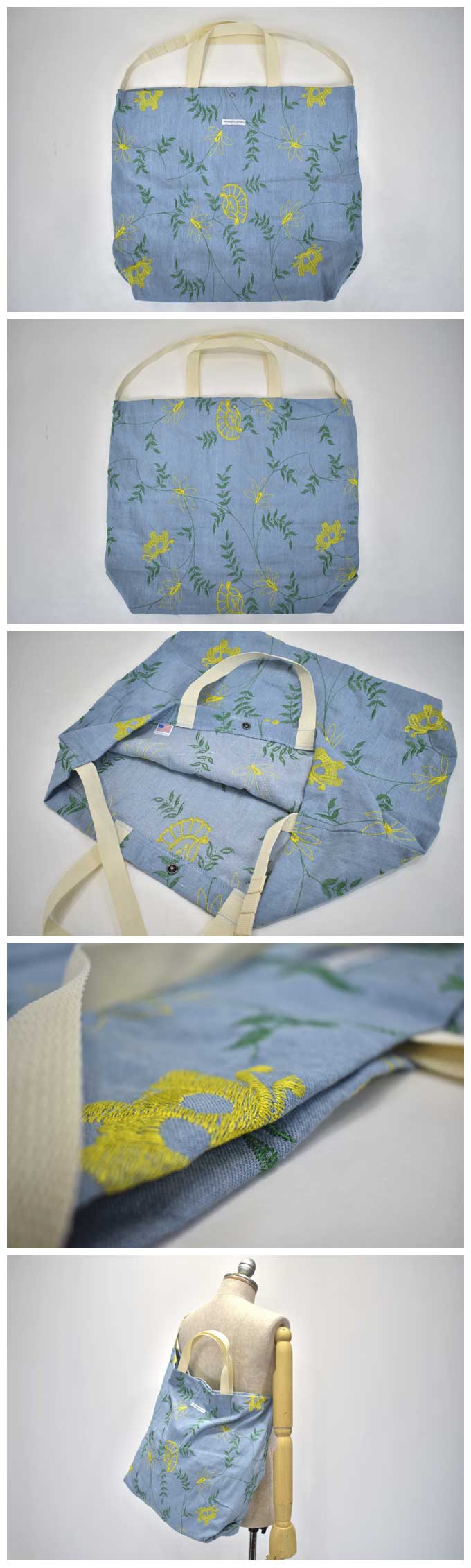 ENGINEERED GARMENTS Carry All Tote (Denim Floral)