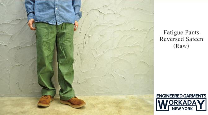 Workaday】 Fatigue Pants (CottonReversed Sateen) / Olive